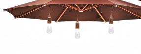 Securit&reg; LED lamper til parasol COPENHAGEN, ledningsfri og genopladelig, 3 stk., brun
