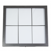 Securit&reg; COATED STEEL LED Informationsdisplay panel til 6xA4, sort, hvidt lys