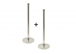 Securit® BUDGET  2 stk. afspærringsstolper med fod/base, rustfrit stål