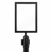 Securit® RETRACTABLE A4 topskilt til afspærringsstolpe, sort