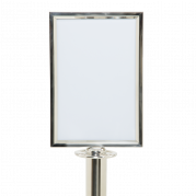 Securit® CLASSIC CHROME A4 topskilt til afspærringsstolpe