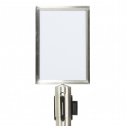 Securit® RETRACTABLE A4 topskilt til afspærringsstolpe, stål