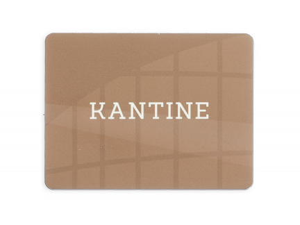 Skilt "Kantine" 12x9 cm aluminium, caffe latte