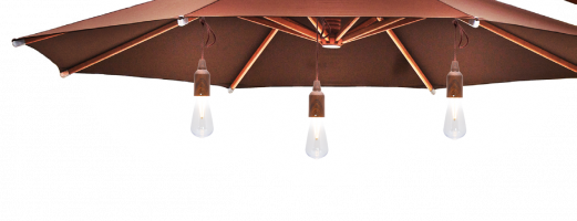 Securit® LED lamper til parasol COPENHAGEN, ledningsfri og genopladelig, 3 stk., brun