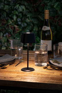 Securit® LED bordlampe MALTA, ledningsfri og genopladelig, sort