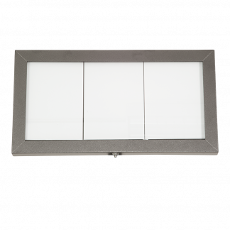 Securit&reg; COATED STEEL LED Informationsdisplay panel til 3xA4, sort, hvidt lys
