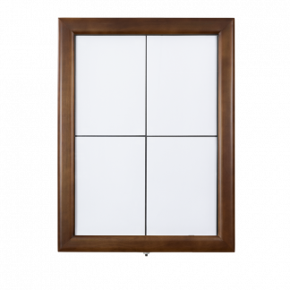 Securit&reg; CLASSIC LED Informationsdisplay panel til 4xA4, m&oslash;rk brun, hvidt lys