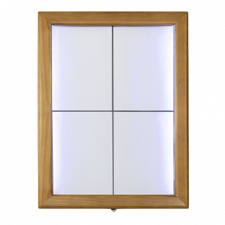Securit&reg; CLASSIC LED Informationsdisplay panel til 4xA4, teak, hvidt lys