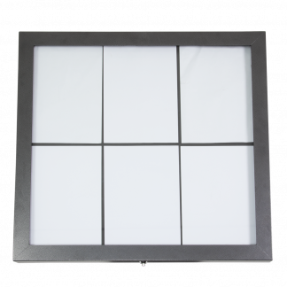 Securit&reg; COATED STEEL LED Informationsdisplay panel til 6xA4, sort, hvidt lys