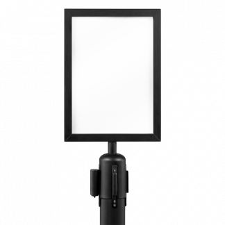Securit® RETRACTABLE A4 topskilt til afspærringsstolpe, sort
