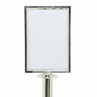 Securit&reg; CLASSIC CHROME A4 topskilt til afsp&aelig;rringsstolpe