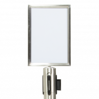 Securit® RETRACTABLE A4 topskilt til afspærringsstolpe, stål